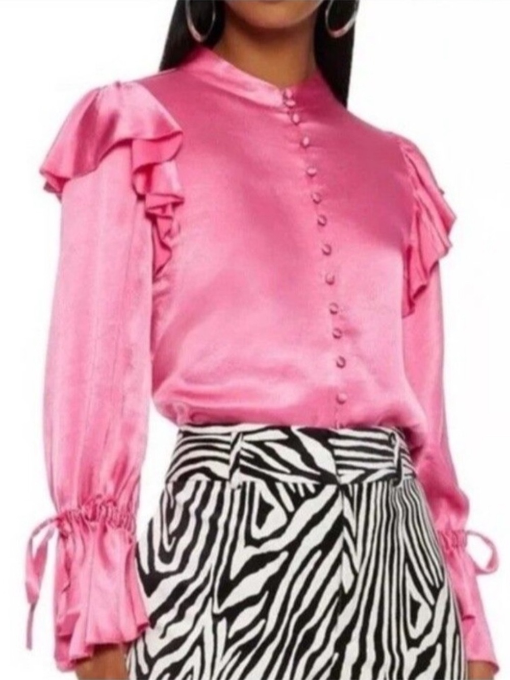 Alice‎ + Olivia calypso pink long sleeve button up blouse